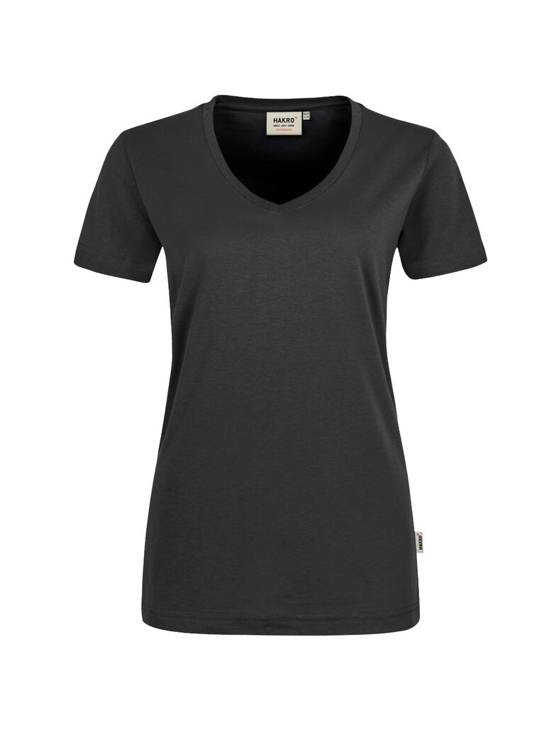 Performance Women V-Shirt Mikralinar® Carbon Grey by Hakro -  ChefsCotton