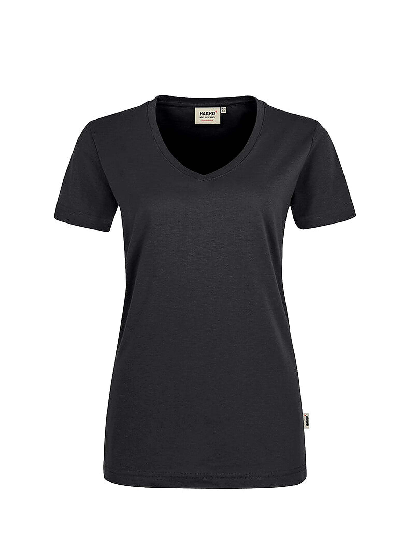 Performance Women V-Shirt Mikralinar® Carbon Grey by Hakro - ChefsCotton