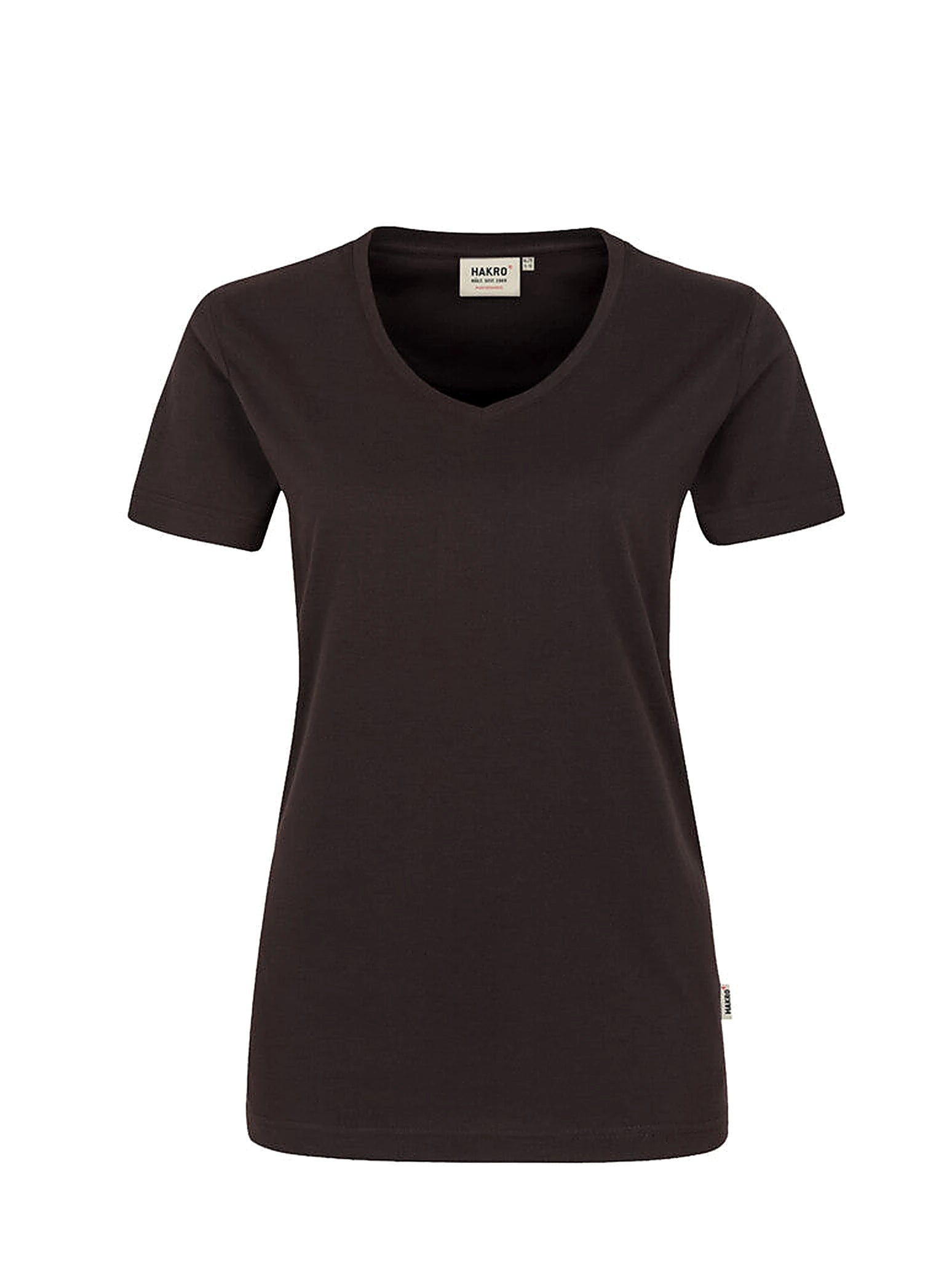 Performance Women V-Shirt Mikralinar® Chocolate by Hakro - ChefsCotton