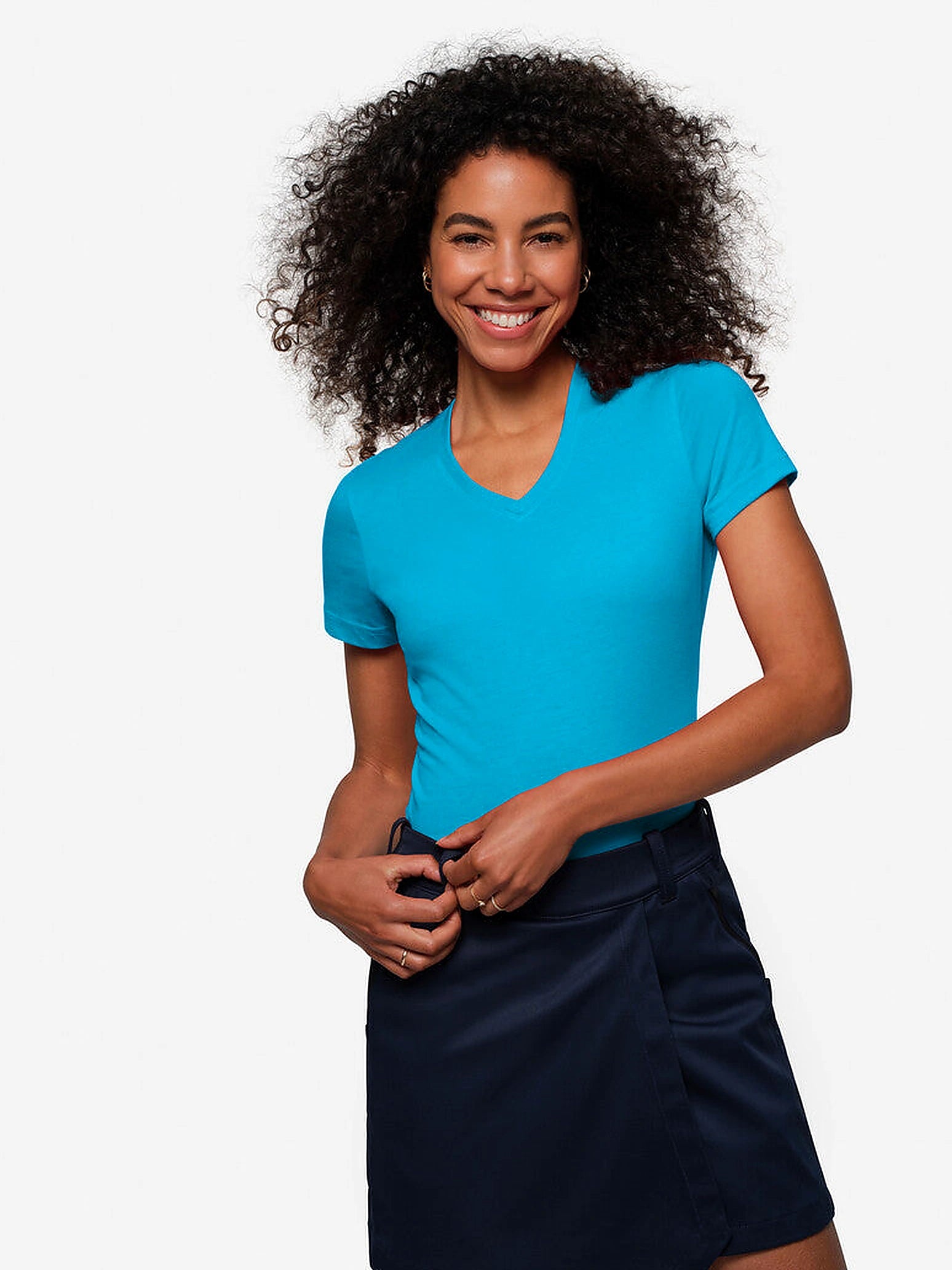 Performance Women V-Shirt Mikralinar® Emerald by Hakro - ChefsCotton