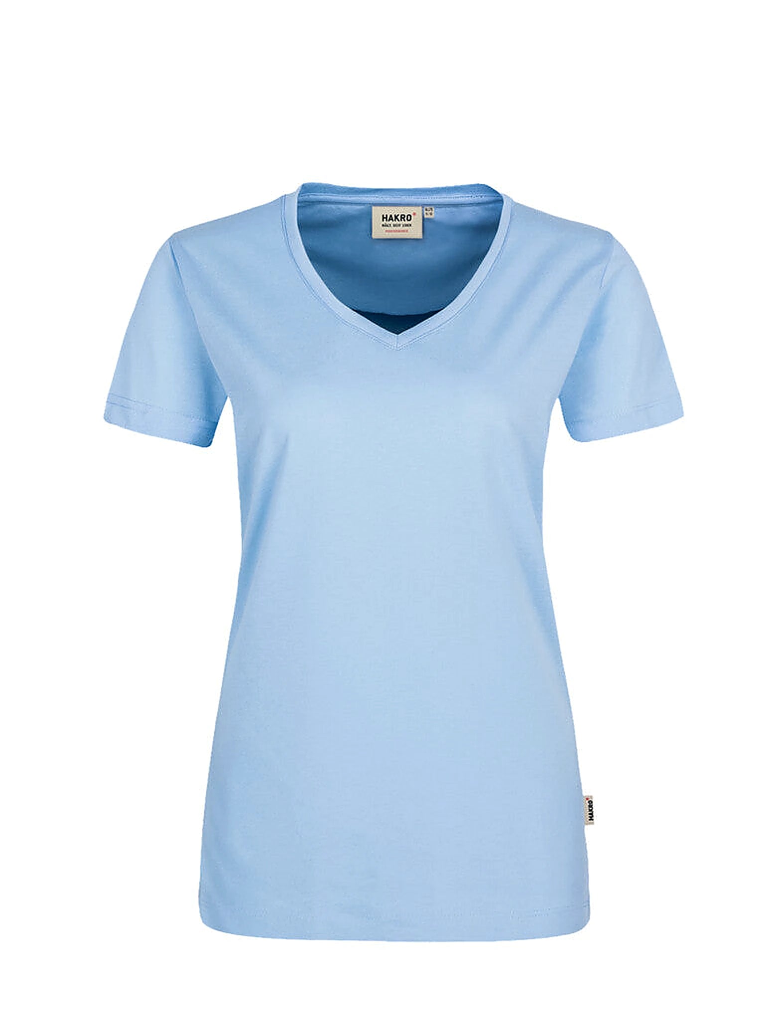 Performance Women V-Shirt Mikralinar® Ice Blue by Hakro - ChefsCotton
