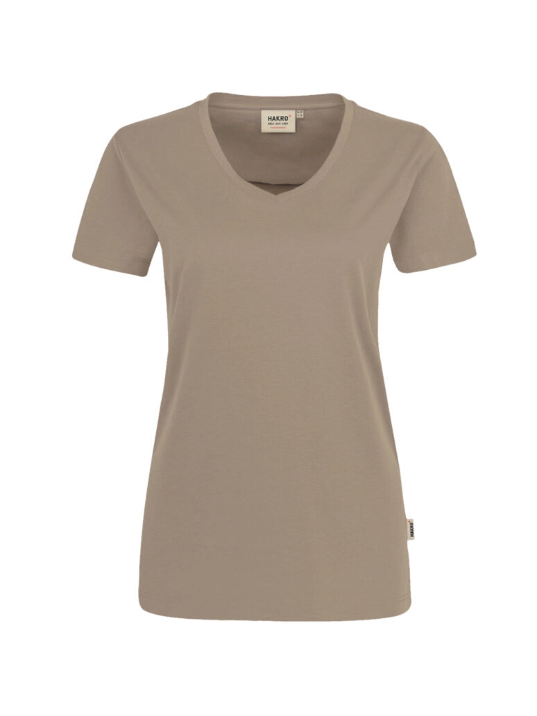 Performance Women V-Shirt Mikralinar® Khaki by Hakro -  ChefsCotton