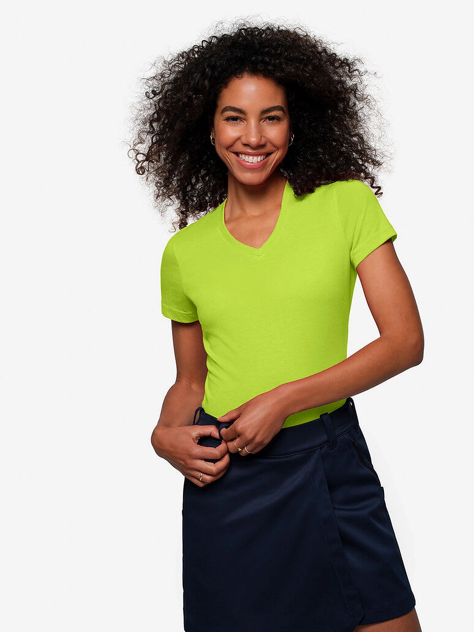 Performance Women V-Shirt Mikralinar® Kiwi by Hakro - ChefsCotton