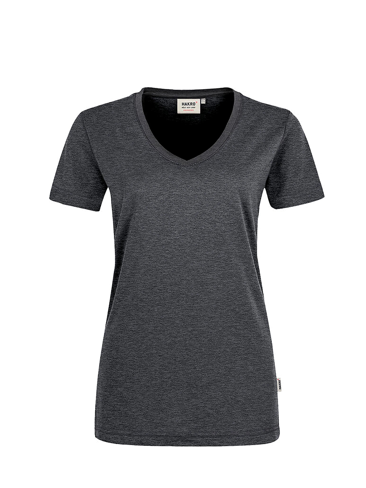 Performance Women V-Shirt Mikralinar® Mottled Anthracite by Hakro - ChefsCotton