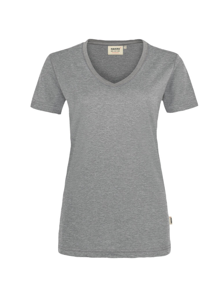Performance Women V-Shirt Mikralinar® Mottled Grey by Hakro -  ChefsCotton