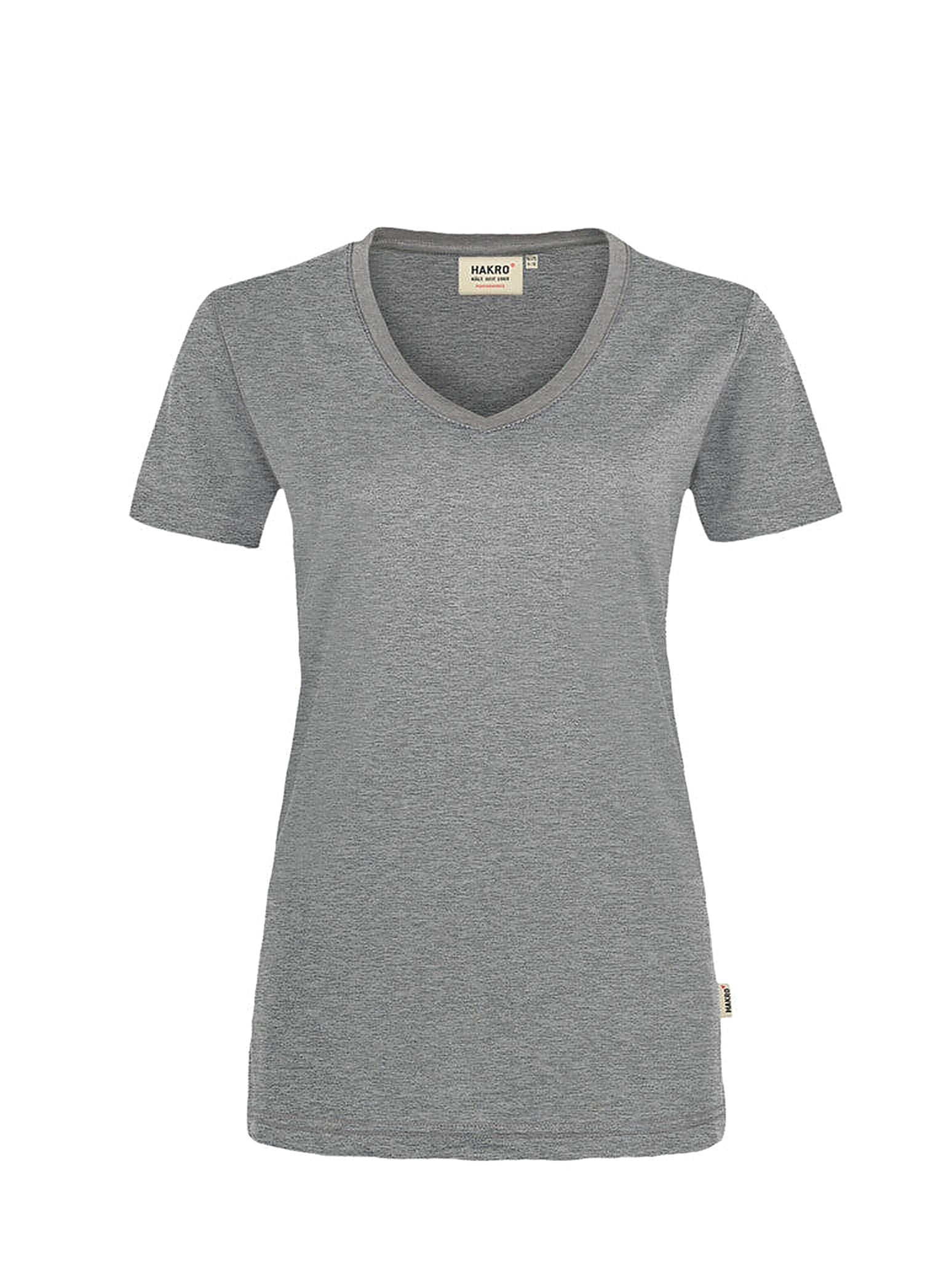 Performance Women V-Shirt Mikralinar® Mottled Grey by Hakro - ChefsCotton