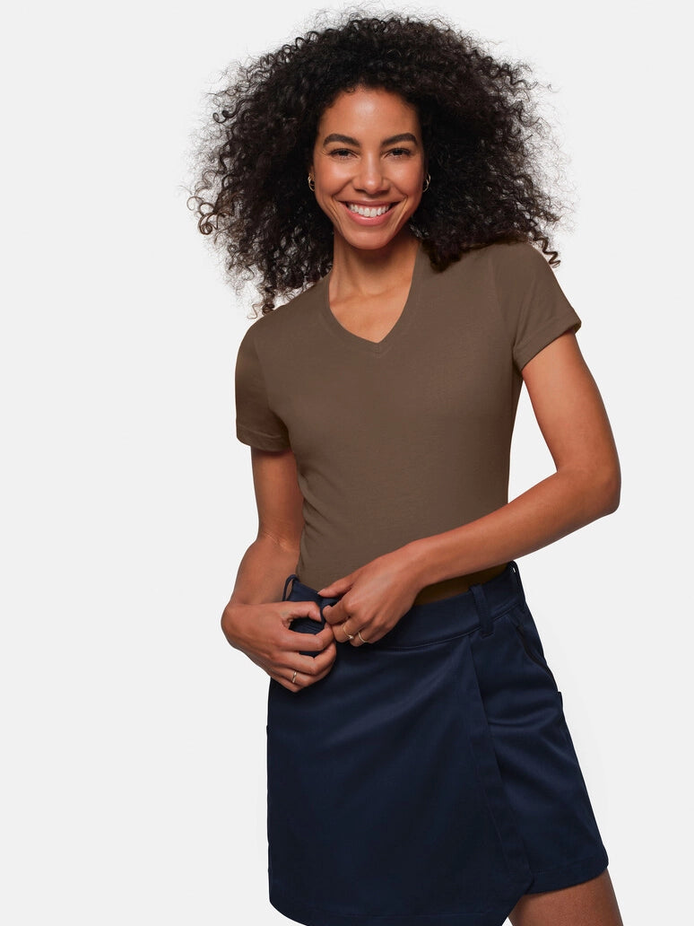 Performance Women V-Shirt Mikralinar® Nougat by Hakro -  ChefsCotton