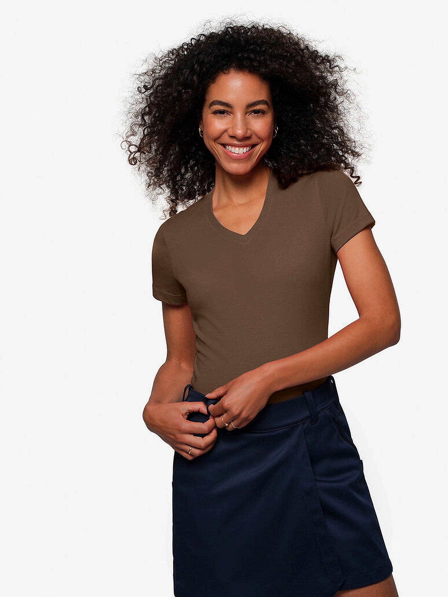 Performance Women V-Shirt Mikralinar® Nougat by Hakro - ChefsCotton