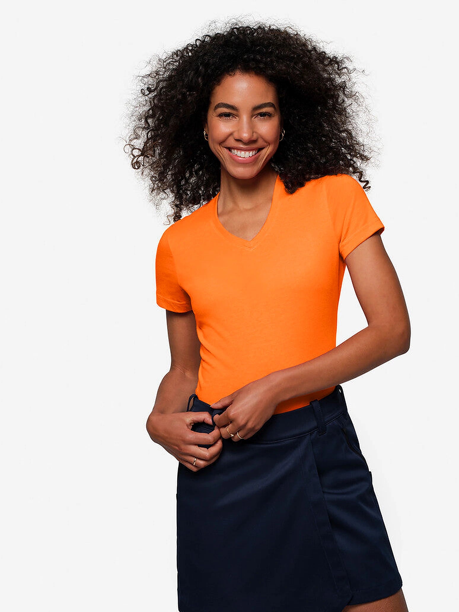 Performance Women V-Shirt Mikralinar® Orange by Hakro - ChefsCotton