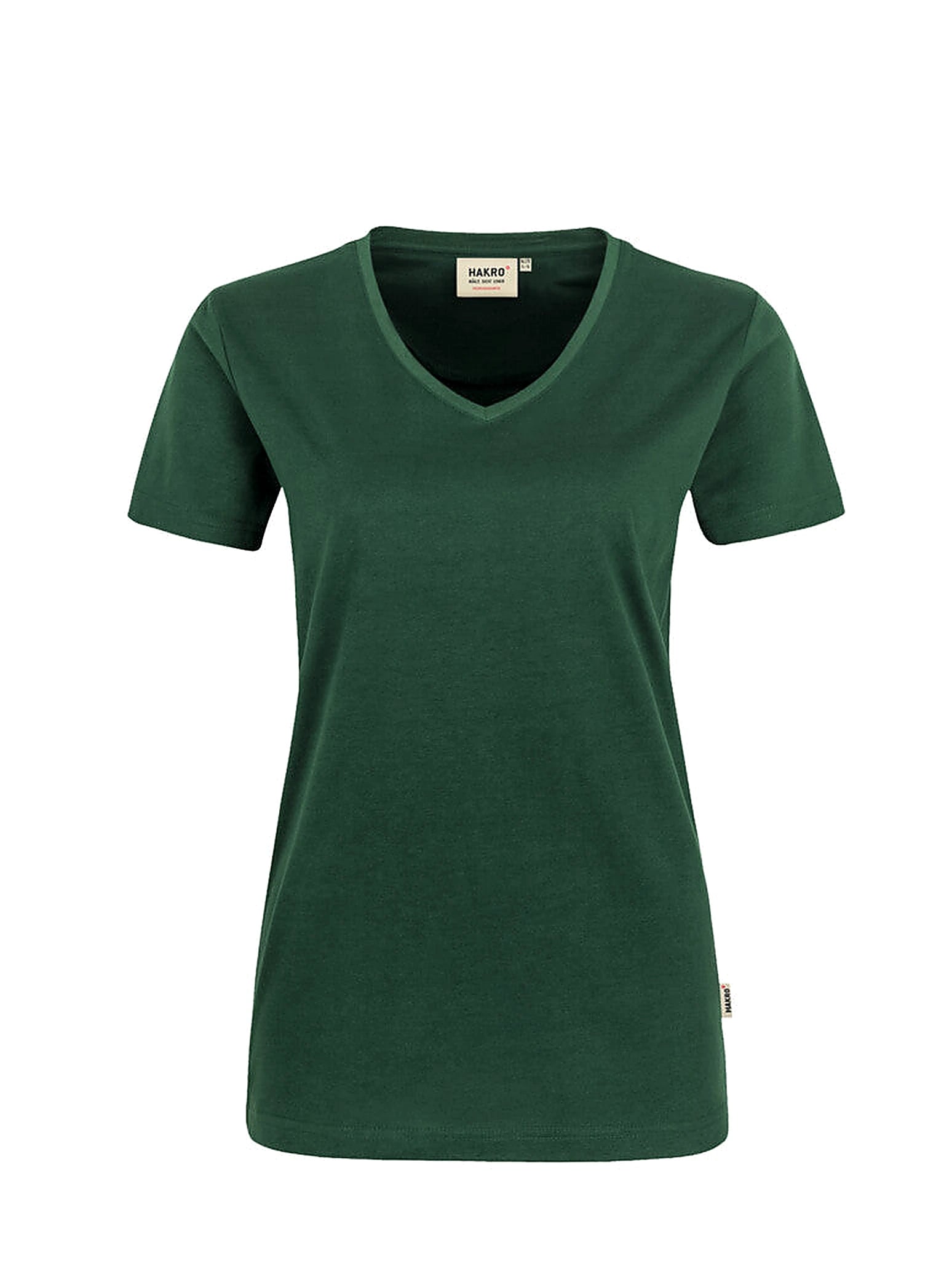 Performance Women V-Shirt Mikralinar® Pine Green by Hakro - ChefsCotton