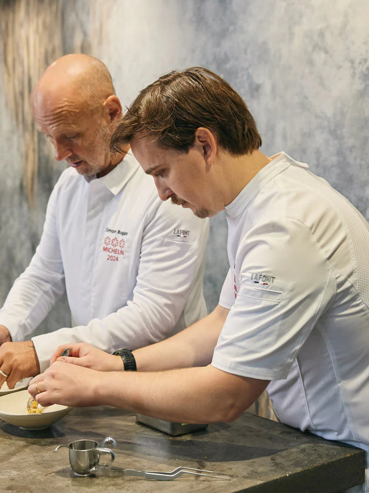 Short Sleeved Chef Jacket Marjoram White by La Font - Get the best deal at ChefsCotton