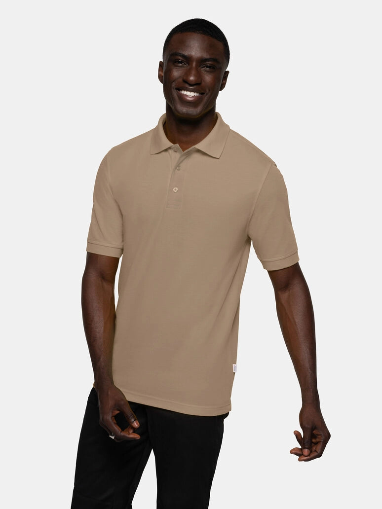 Unisex Polo Performance Mikralinar® Khaki by Hakro -  ChefsCotton