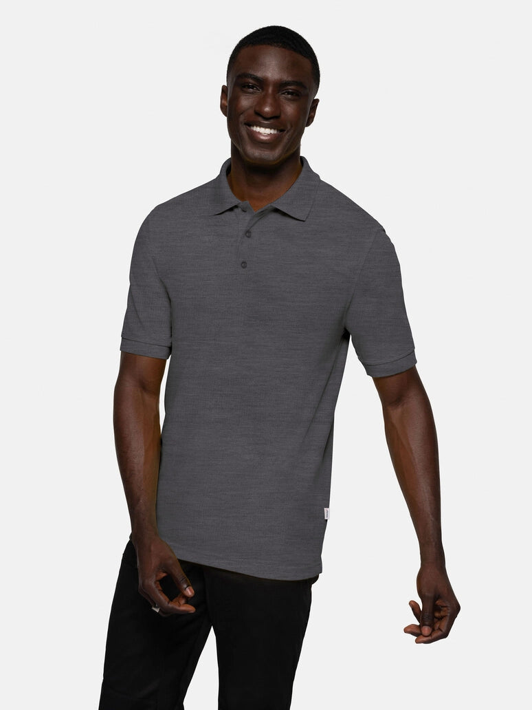 Unisex Polo Performance Mikralinar® Mottled Anthracite by Hakro -  ChefsCotton