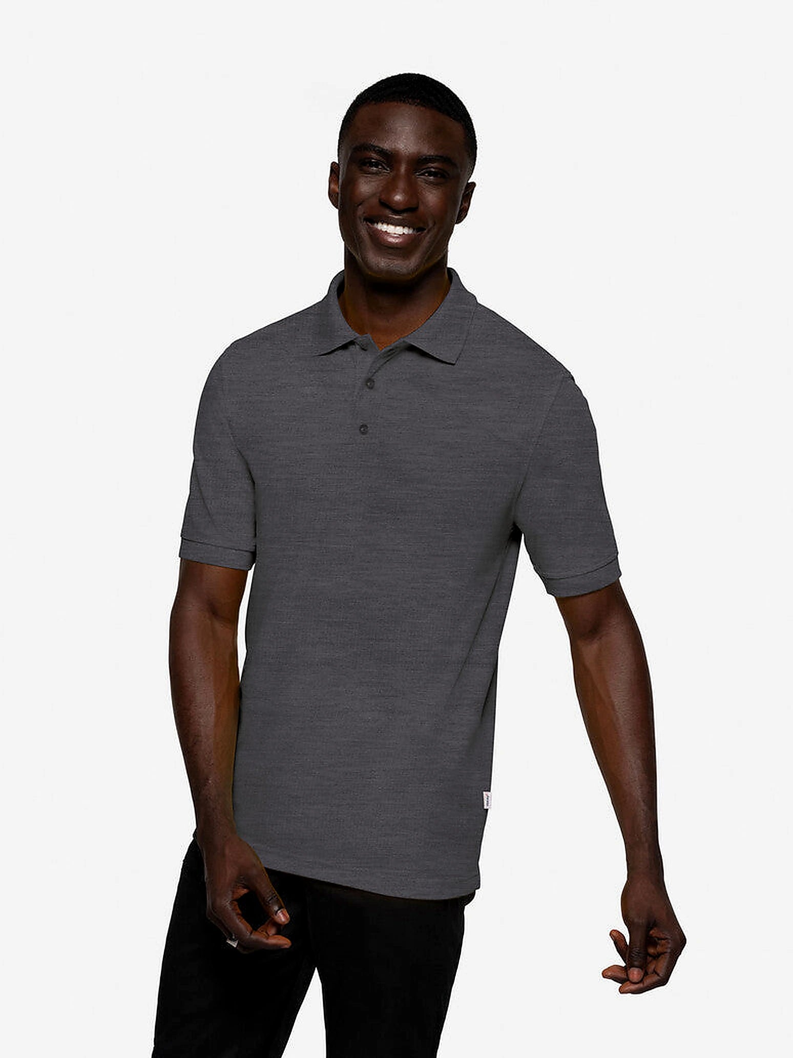 Unisex Polo Performance Mikralinar® Mottled Anthracite by Hakro - ChefsCotton