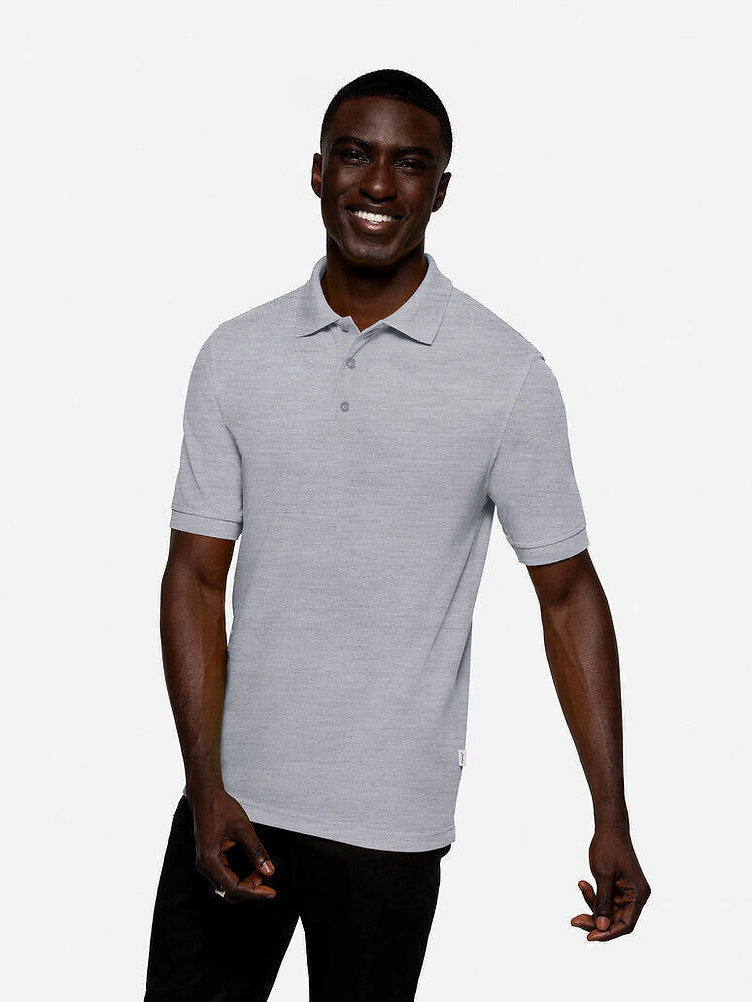 Unisex Polo Performance Mikralinar® Mottled Grey by Hakro - ChefsCotton