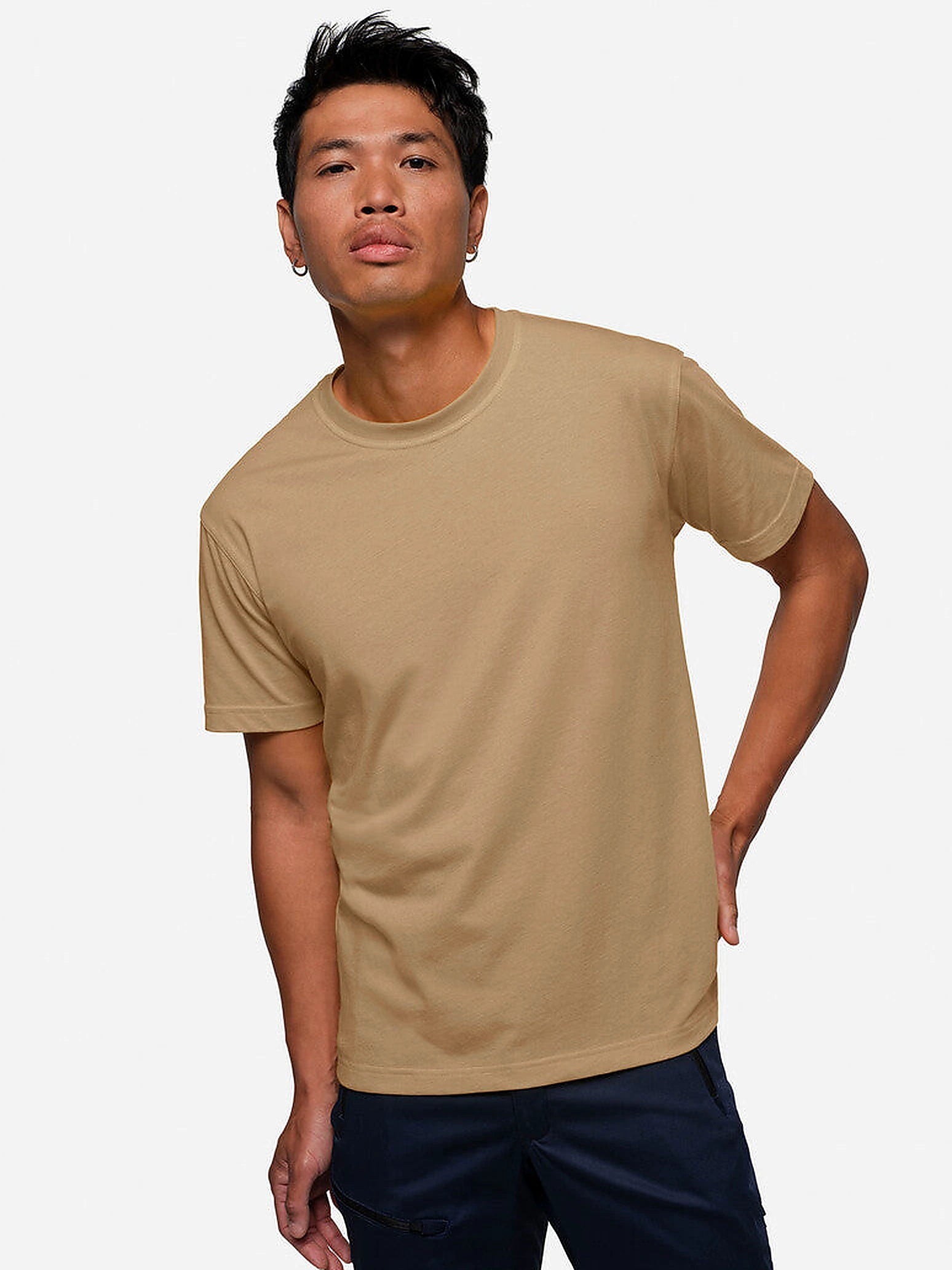 Unisex T-Shirt Performance Mikralinar® Khaki by Hakro - ChefsCotton