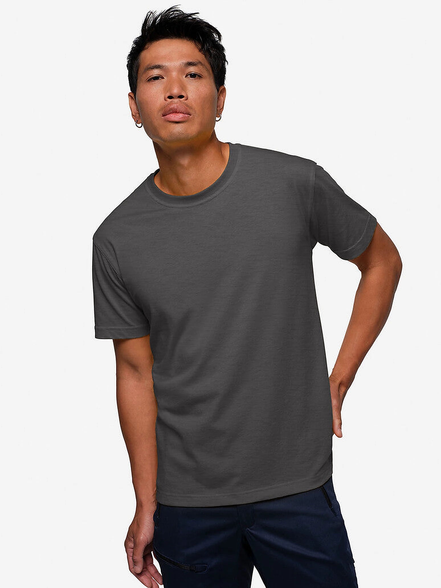Unisex T-Shirt Performance Mikralinar® Mottled Anthracite by Hakro - ChefsCotton