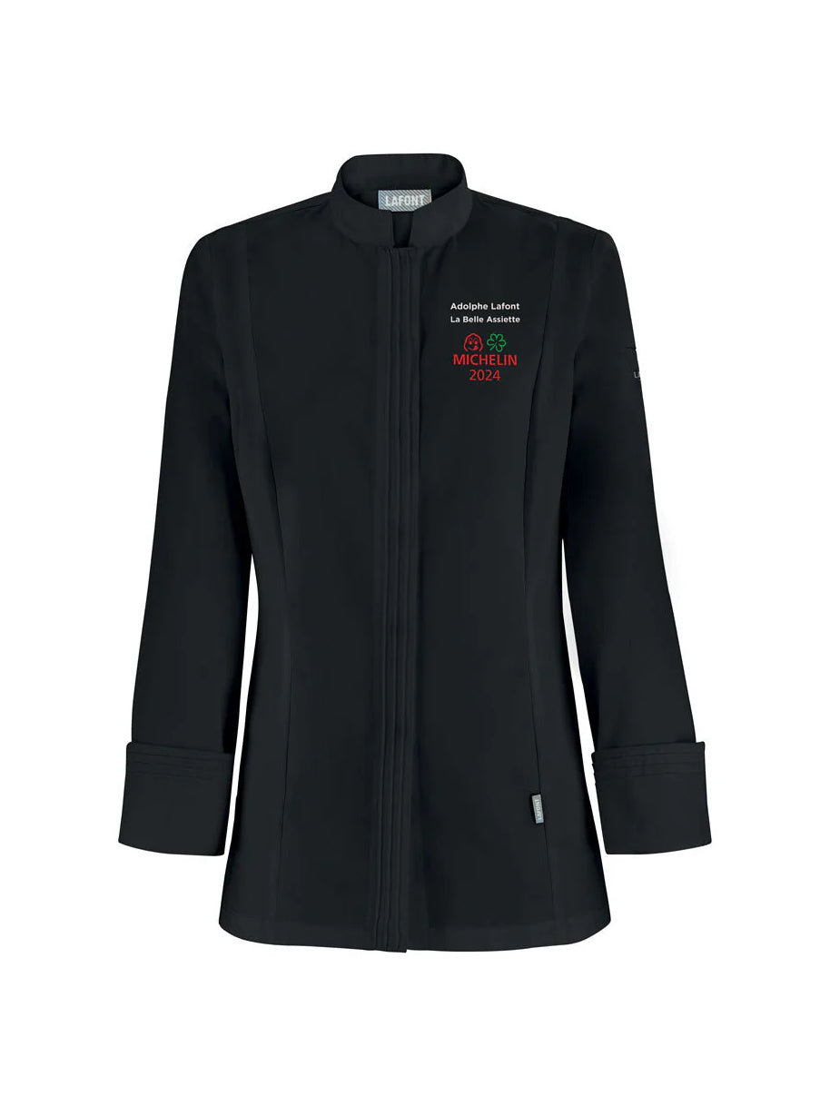 Women's Chef Jacket Cristal Pi Black by LaFont -  ChefsCotton