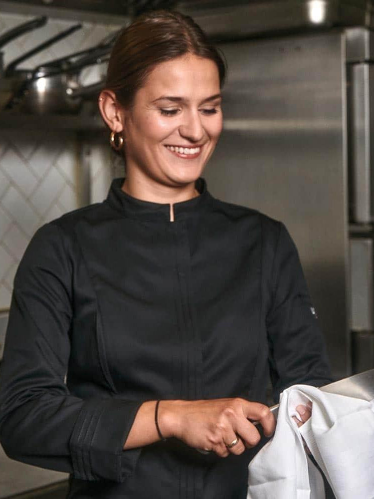 Women's Chef Jacket Cristal Pi Black by LaFont -  ChefsCotton