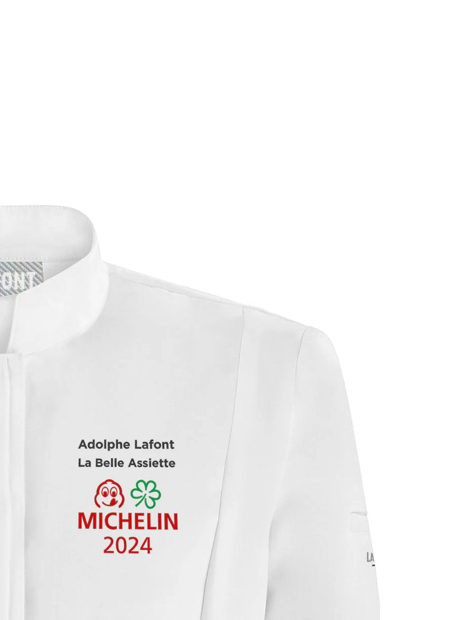 Women's Short-Sleeved Chef Jacket Cristal Pi White by LaFont -  ChefsCotton