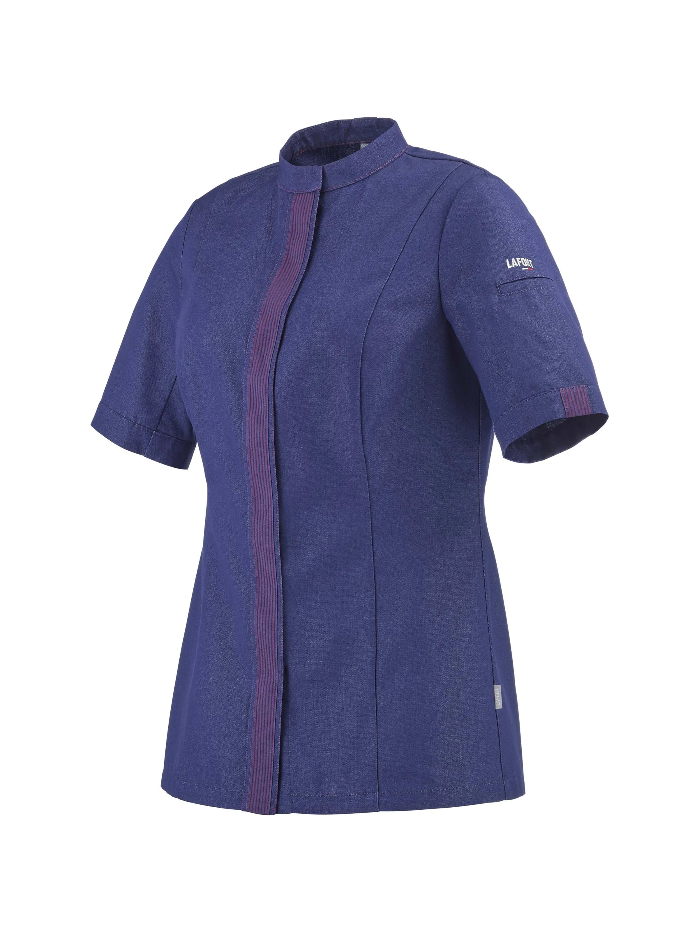 Women's Short-Sleeved Chef Jacket Fava Navy by LaFont ChefsCotton