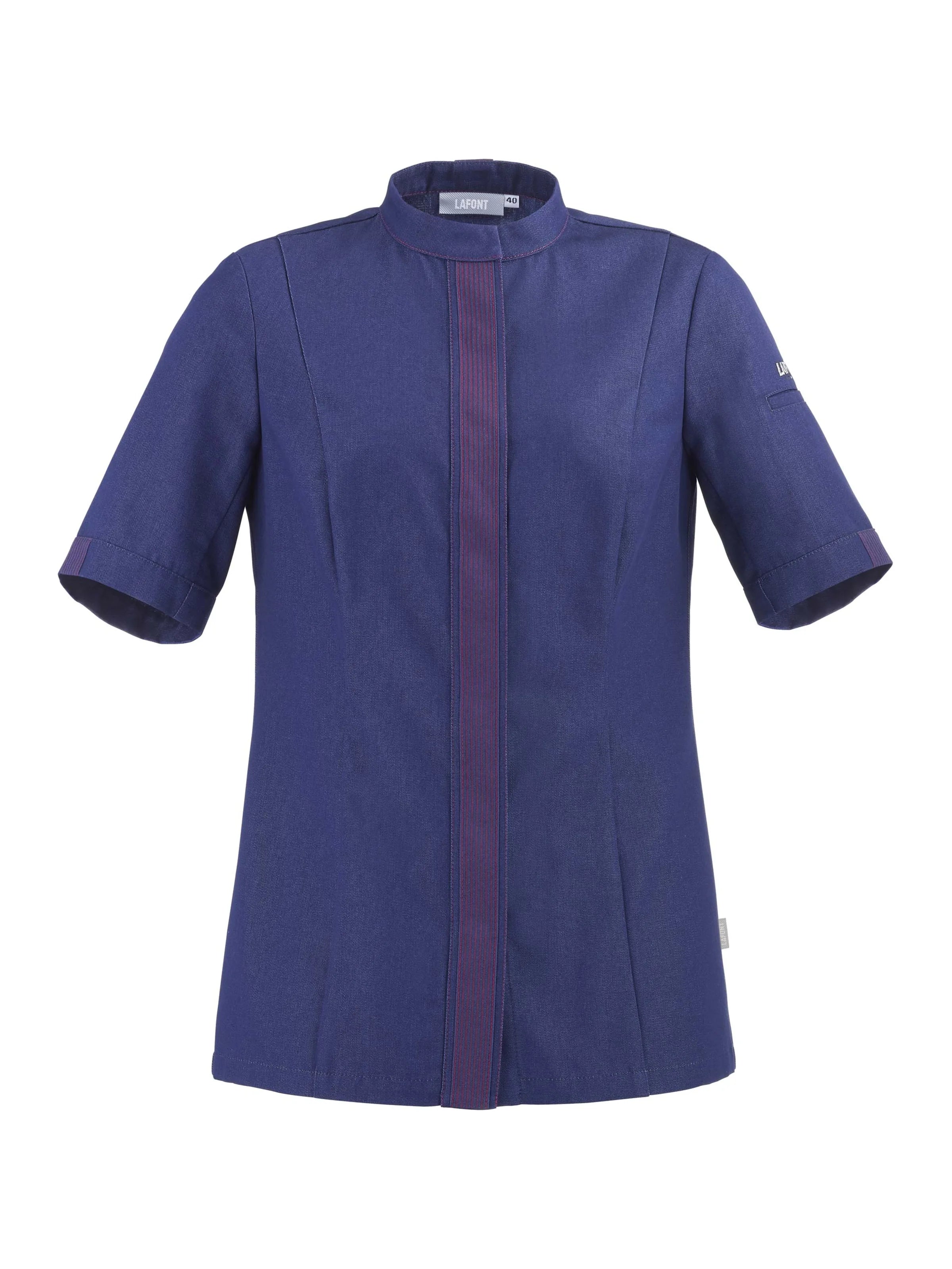 Women's Short-Sleeved Chef Jacket Fava Navy by LaFont ChefsCotton