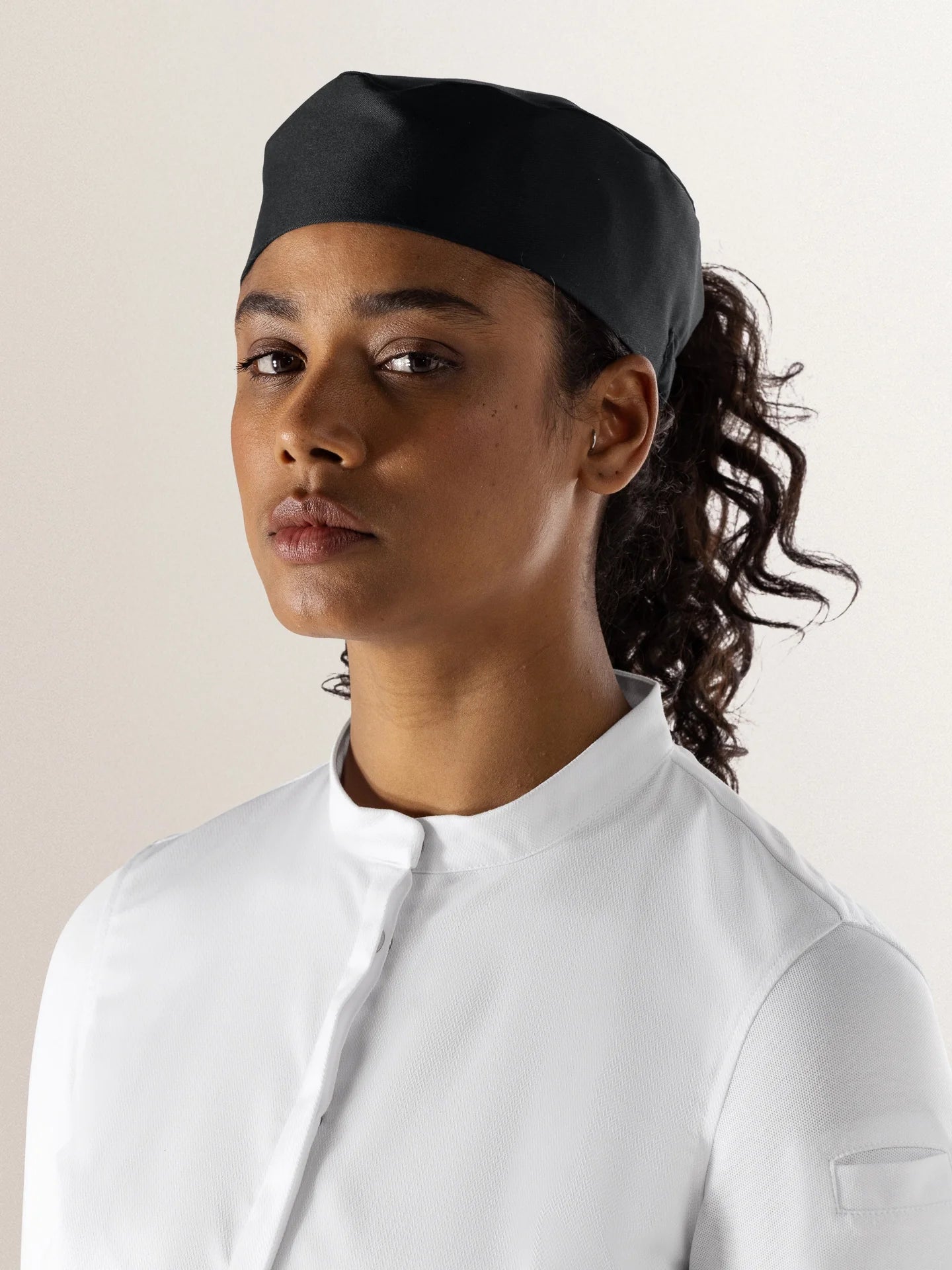 Women''s Chef Hat Fez Black - Le Nouveau Chef - ChefsCotton