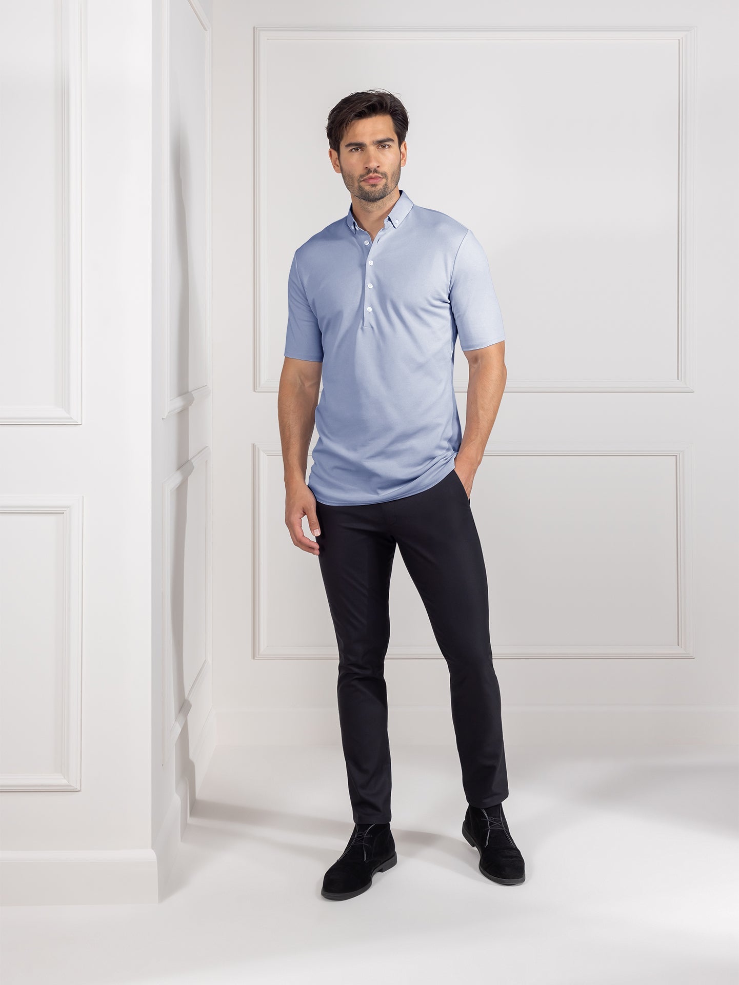 Polo Matteo Light Blue by Le Nouveau Chef -  ChefsCotton